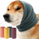 Dog Calming Hoodie, Hematoma Ear Wrap, Quiet Head Cover Sleeves Ear Covers for Bath, Thunderstorms (M-Head Circle(12.6"~16.5"), Blue)