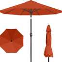PatioKingdom 10FT Patio Umbrella with Push Button Tilt and Crank, Outdoor Market Umbrella with 8 Fiberglass Ribs, UV Protection Table Umbrella for Pool,Backyard,Garden,Deck