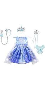 Dressy Daisy Toddler Little Girls Ice Princess Snow Queen Halloween Birthday Christmas Dress Up Costume with Cape
, 120