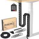 Under Desk Cable Management Vertebrae - Perfect for Sit Stand Desk - Wire Management - Adjustable Length - Flexible Cable Spine - Black, 133 cm