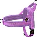 Didog Soft Flannel Padded Dog Vest Harness, No Pull/Quick Fit Reflective Dog Strap Harness, Easy for Training Walking (L:Chest 26-32", Purple)