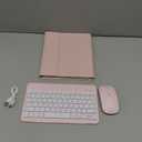 For IPad 11th (A16, 2025) / 10th Generation Case with Keyboard, Mouse and Detachable Wireless Keyboard, 7-Color Backlight, Slim Case with Pencil Holder, Light Pink