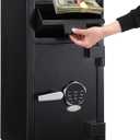 GarveeTech Fireproof Depository Safe with Drop Slot, Electronic Anti-Theft Drop Safe for Business with Programmable Numeric Keypad Lock and Spare Keys, Cash Drop Safe Box for Office Home Retail Store (16.73"D x 15.35"W x 29.53"H)