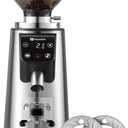 MOKKOM Professional 64mm Flat Burr Coffee Grinder with 100 Grind Settings, All-Metal Stainless Steel Body, Coffee Bean Grinder with Adjustable Electronic Timer, Anti-Static, LED Display