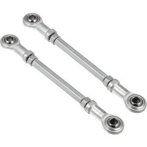 Motoforti 2pcs 132mm Length 8mm Hole Diamete Adjustable Steering Tie Rod Ball Joint for 49cc Electric ATV Go Kart Accessory Steering Column Steering Suspension Silver Tone