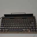 Adventurers Typewriter-Style Retro Mechanical Keyboard LED Backlight 83 Keys Bluetooth 5.0 Blue Axis Wood Color Panel Compatible with iOS/Android/Windows/Vista/Linux/Mac Office/Gaming, 12.8x6.6x1.6in