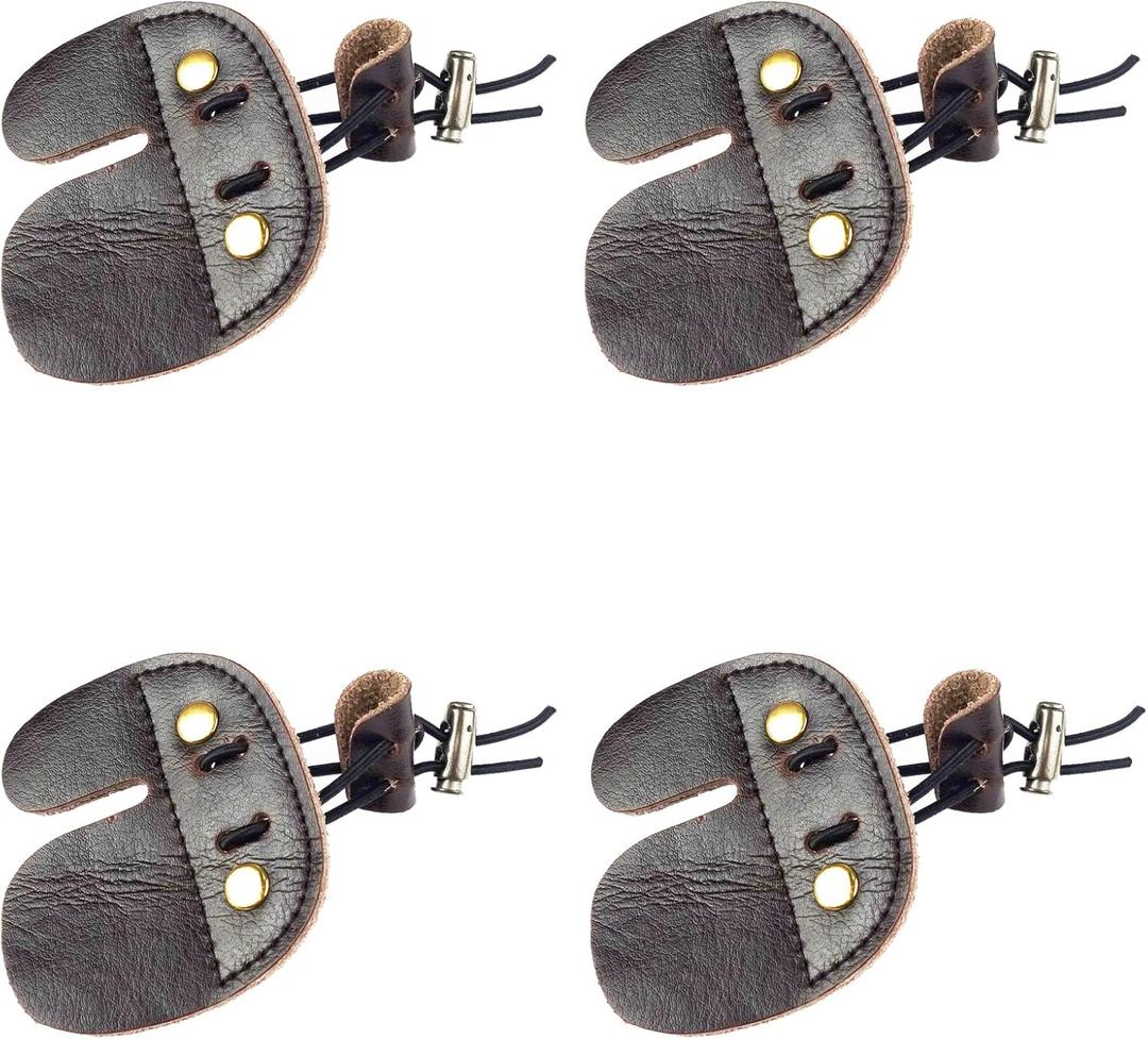 4 Pack Leather Archery Finger Tabs Archery Finger Guard for Shooting Practice Gear,Right Hand