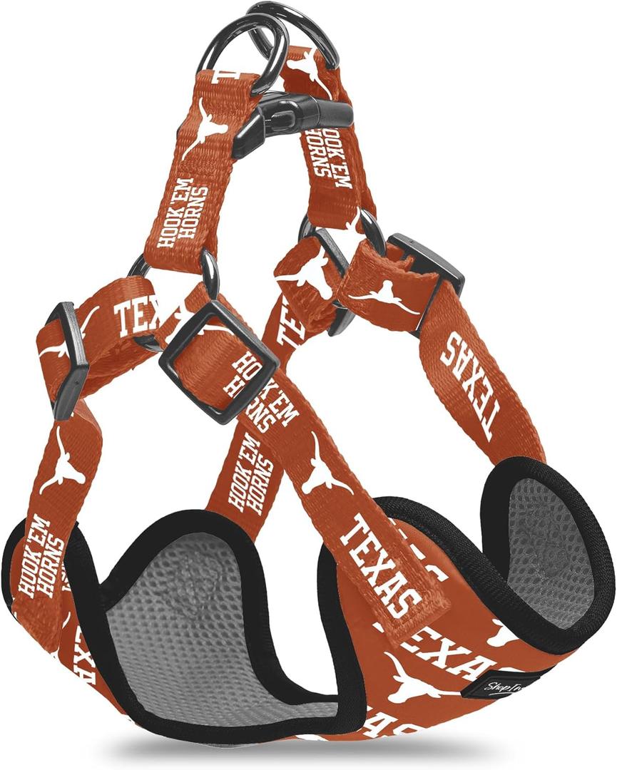 Texas Longhorns NCAA Officially Licensed Dog Step-in Harness - Adjustable, Comfortable, Sturdy and Long Lasting - Great Gift Idea! (Extra-Small)