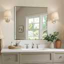 KOCUUY Beveled Mirror, 24x24 Inch Frameless Bathroom Mirror for Over Sink, Upgraded Shatterproof Unframed Mirror for Bathroom, Bedroom, Hang Horizontal/Vertical