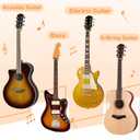 MOREYES Guitar Wall Mount 2 Pack, Guitar Hanger with Rotatable Soft Guitar Holders for All Size Guitars, U-Shaped Guitar Wall Hangers for Acoustic Guitar, Bass, Easy to Install, Oak, Brown