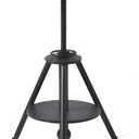 Industrial Vintage Cafe Farmhouse Dining Table - Rustic Round Wooden Top, Height Adjustable 21-29in