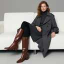 Adrizzlein Knee High Boots for Women Chunky Heel Fall Boots Pointed Toe Booties Side Zipper Tall Boots Slip On Dress Boots for Wedding (6, Brown)