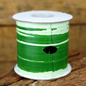 Ti Leaf Aspidistra Variegated Ribbon, 4-inch, 50-Yard (Green/Mint)