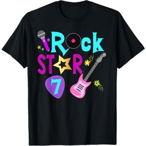 Rockstar Birthday Party Themed For Girls Music Outfit T-Shirt (S)