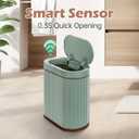 ELPHECO Bathroom Trash Can with Automatic Lid, 2 Gallon Sensor Trash Bin, Smart Garbage Can, IPX5 Waterproof Slim Trash Bin, Motion Sensor Wastebasket for Office, Kitchen, Sage Green Gold