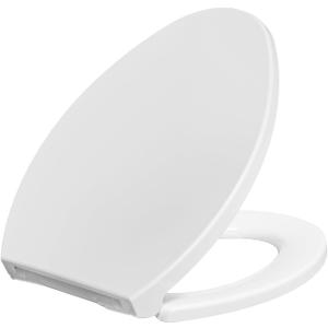 SAMODRA Elongated Toilet Seat (Withstand 440 lbs), Slow Close, One-Click to Quick Release with Installation Hardware, Easy Clean & Change Hinges (Elongated Toilet Seat)