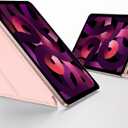 SMARTDEVIL Y-Fold Case for iPad Air 10.9 Inch (5th/4th) 2022/2020 with Pencil Holder, Y-fold & Trifold Stand Cover with Slim Stand Hard Back Shell, Auto Wake/Sleep, Pink