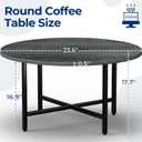 FAMIDGE Round Coffee Table, 23.6" Small Coffee Tables for Living Room, Circle Coffee Table with Metal Frame, Floor Table Desk for Sitting on The Floor, Home, Office, Grey