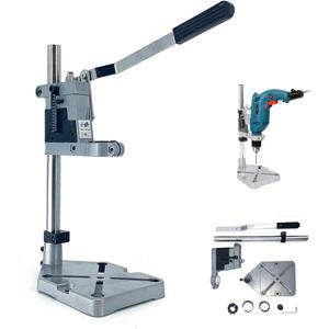 Drill Press Stand For Hand Drill, Adjustable Bench Clamp Drill Press Floor Stand Workbench Repair Tool for Drilling Collet Workshop,Single Hole Aluminum base (for Small Jobs)