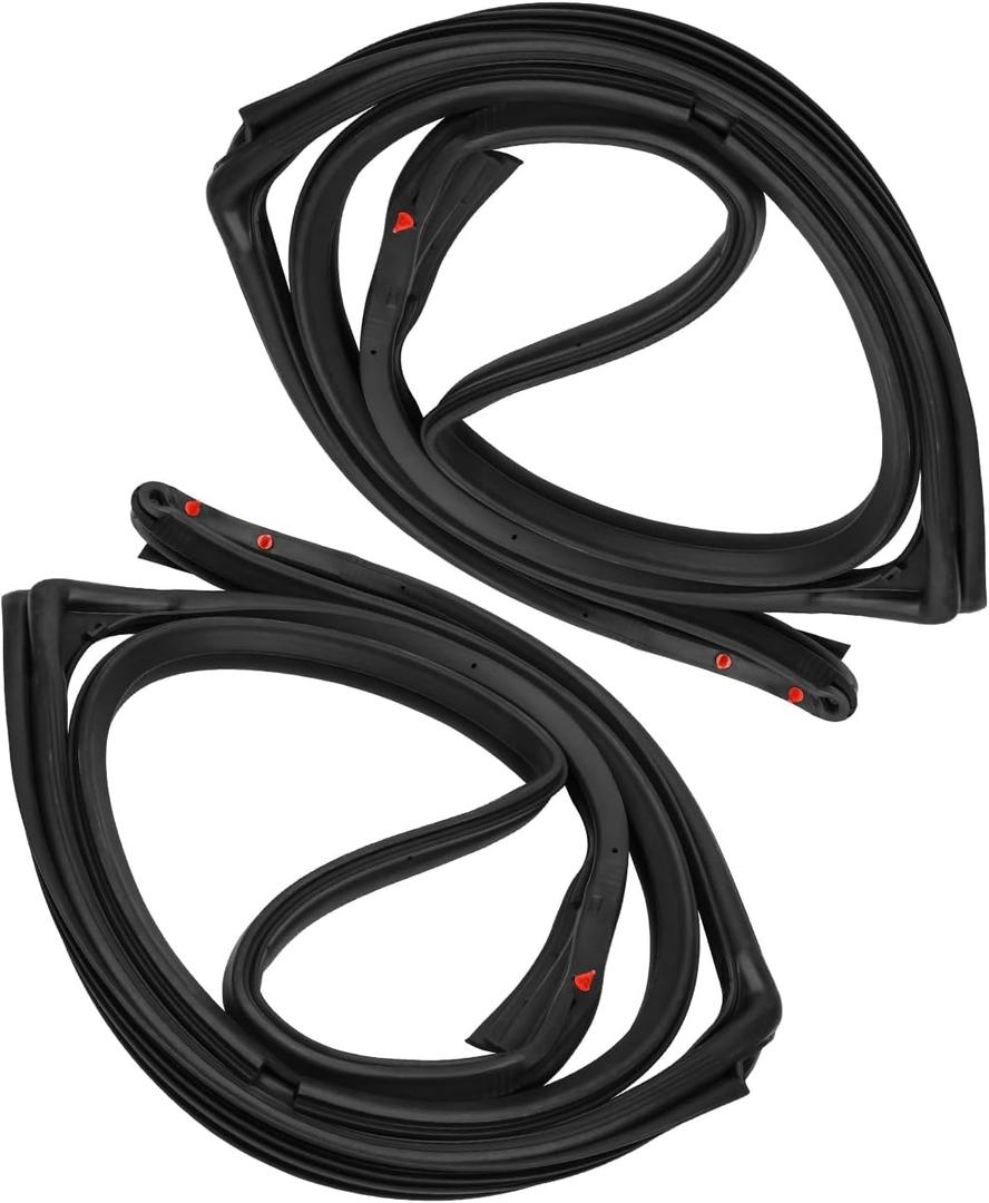 Front Rubber Full Door Weather Strip Seal Kit Fit for Jeep Wrangler JK 2007-2018 Left and Right Side Replace 12303.21 12303.22 55395274AW 55395275AW