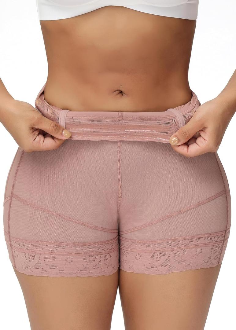 SHAPSHE Butt Lifting Shapewear for Women Tummy Control Body Shaper Shorts Slimmer Flat Tummy Butt Shaper Panties (X-Large, Rose Brown)