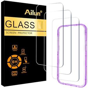 Ailun 3 Pack Screen Protector for iPhone 17 Pro Max [6.9 inch] with Installation Frame, Tempered Glass, Sensor Protection, Dynamic Island Compatible, Case Friendly