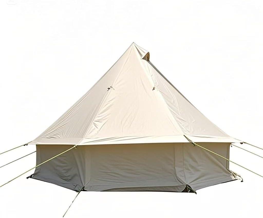 Spacious 4 Person Yurt Tent with Stove Jack, 4-Season Glamping Bell Tent, Waterproof 210D Oxford Cloth, for Family Camping & Outdoor Parties, 9.8x9.8x6.6 FT
