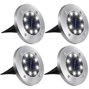 ZGWJ Solar Ground Lights,4 Pack Waterproof Solar Garden Lights, Upgraded Outdoor Garden Waterproof Bright in-Ground Lighting, Landscape Lighting for Pathway,Yard,Deck,Lawn,Patio,Walkway White