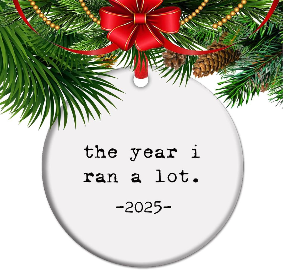 The Year I Ran a lot - 2025 Cross Country Running Keepsake, XC Running Gift, Running Christmas Ornament, Gifts for Runner Marathon Lover (C1)