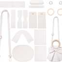 WADORN DIY PU Leather Bucket Bag Making Kit, Bow-Knot Shoulder Bag Making Materials Handmade Tote Purse Sewing Kit Women Fashion Crossbody Bag Sewing Supplies, 5.5x5.5x2.7inch, White