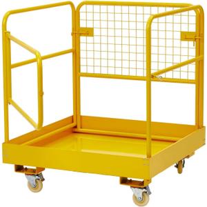 Garvee Forklift Safety Cage, 36 in x36 in inch Heavy Duty Collapsible Forklift Work Platform,1200 LBS Capacity with 4 Universal Wheels, for Most Aerial Jobs