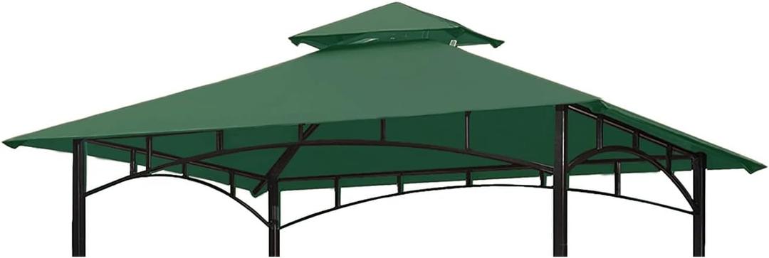 Ontheway 5FT x 8FT Double Tiered Replacement Canopy Grill BBQ Gazebo Roof Top Gazebo Replacement Canopy Roof (Dark Green) Ontheway 5FT x 8FT Double Tiered Replacement Canopy Grill BBQ Gazebo Roof Top Gazebo Replacement Canopy Roof (Dark Green)