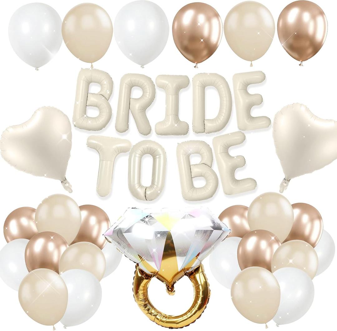 Sand White Bachelorette Party Decorations White Gold Bride to Be Balloons Bride to Be Ring Balloons Hen Party Decoration Bachelorette Party Decoration Bridal Shower Party Supplies