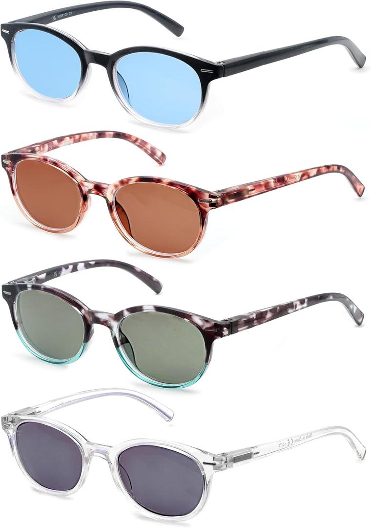 Blue Light Blocking Reading Glasses Women Round Readers Cute Cheaters for Small Head&Face Black/Clear/Tortoiseshell