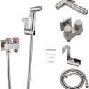 Handheld Bidet Sprayer for Toilet, Rzoeox 1-In-2-Out Dual Switch Valve with Water Pressure Control Sprayer for Feminine Wash Pet Shower Muslim Shower Cloth Diaper Set Toilet