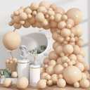 113 Pack Nude Balloons, Beige Apricot Balloon Garland Arch Kit 18/12/10/5 Inch, Neutral Cream Peach Latex Party Balloons, Blush Taupe Helium Balloons for Boho Birthday Wedding Baby Shower Decorations