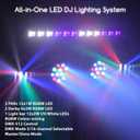 DJ Lights with Stand for Party | All-in-One LED Stage Lighting System for Weddings Club Gig Bar Band Disco Booth Live Show Events | Sound Activated & DMX512 | Portable 7FT Tripod