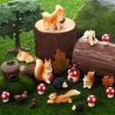 20Pcs Mini Resin Squirrel Figurines Miniature Squirrel Figures Tiny Fall Resin Squirrels Fairy Garden Accessories for Outdoor Landscape Garden Lawn Pot DIY Cake Decor
