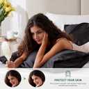 Love's cabin Satin Pillowcase Set of 2 Queen Size 20x30, Cooling Pillow Covers for Hair and Skin, Silky Smooth with Envelope Closure, Similar to Silk, Black