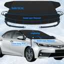 Sunny color Windproof Windshield Cover for Ice and Snow, Upgraded Thicken Oxford Fabric Car Windshield Cover Best for Ice, Frost & Snow Removal Windshield Snow Cover for All Weather (67x47 Inches)