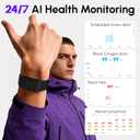 Fitness Smart Bracelet,24/7 Sleep & Health Tracker,170+ Sport Modes | Heart Rate, SpO2, Stress, Step & Calorie Tracker, 30 Days Battery, IP68 Waterproof, Screenless, Smart Wristband, Free App