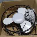 Ceiling Fan with Light for Patios,Outdoor Indoor 20"Hanging Fan Lights with Plug in Cord,Remote and APP Control,Black Light with Fans,Dimmable Ceiling Lights for Gazebo Pergola,Vintage Caged Enclosed