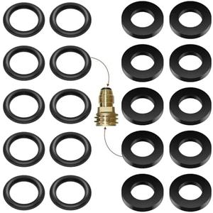 Alloxity Propane Tank Gasket and 10Pcs O-Rings for All Soft Nose P.O.L. Fittings, Soft Rubber Leakage-Proof Sealing, Fit for Propane Gas Adapters, Connectors, Valves, Regulators, Accessories