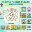 24 Pack Easter Jesus Color Your Own Wooden Jigsaw Puzzles for Kid Religious Christian He Lives He Is Risen Coloring Puzzles DIY Paper Jigsaw Party Favor Gift Exchange Classroom Educational Game