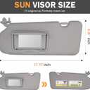 Driver Left Side Sun Visor Without Light Compatible with Honda CRV 2017 2018 2019 2020 2021 2022 Replace 83280-TLA-A12ZB, Gray