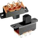 uxcell 20Pcs 5mm Vertical Slide Switch DPDT 6 Terminals PCB Panel Latching