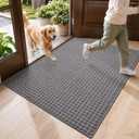 DEXI Door Mat Indoor Entrance 36x60, Entryway Doormats, Light Grey