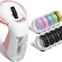 Lablife Embossing Label Maker Machine with Tapes,Omega S Vintage 3D Embosser,Old School Handheld Label Printer, Portable Retro Embossed Labeler with 10 Rolls Embossing Tape for Home Office DIY, Pink (Pink with Black*5/Gold/Purple/Pink/Blue/Green)