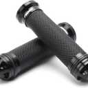 NIBBI Motorcycle Hand Grips, Racing CNC Aluminum & Soft Rubber Handlebar,7/8" Handle Grips for ATV GY6 Scooter, 22mm