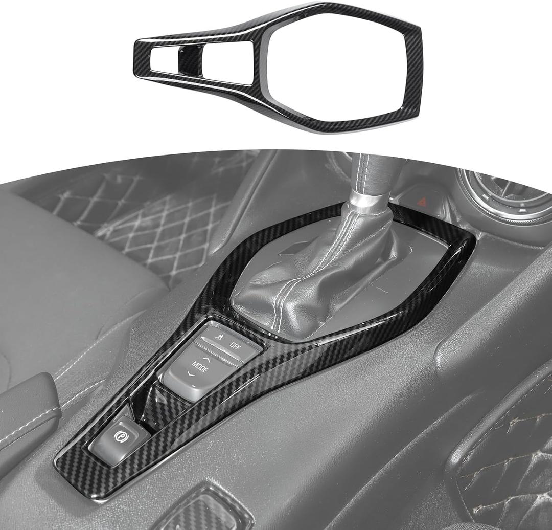 RT-TCZ for Camaro Carbon Fiber Dash Trim Gear Shift Panel Cover for Chevy Camaro 2016-2024 Carbon Fiber Interior Accessories
